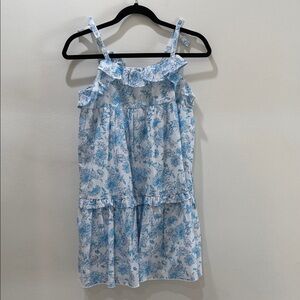 Janie and Jack White Dress with Blue Floral Print